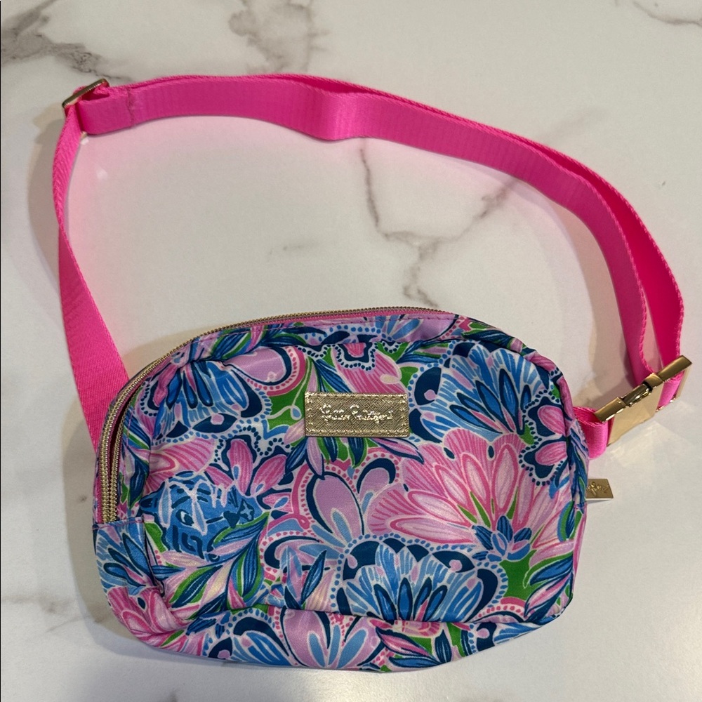 Lilly Pulitzer Blue and Pink Floral Crossbody/fanny pack NWOT